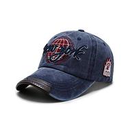 XibeiTrade Retro New York Baseball Cap Cotton Leather Brim Sports Outdoor Casual Hat (Blue)