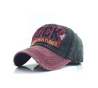 XibeiTrade Vintage Washed Twill Cotton Baseball Cap Adjustable Dad Hat (Black)