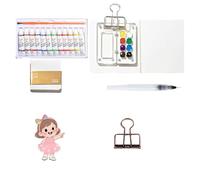 XIBHDN Tobios Watercolor Set, Tobios Mini Watercolor Set, Pocket Artist Watercolor Travel Sets, For Artists, Beginners & Painting Enthusiasts (Transparent - 8 grids + 12 watercolors)