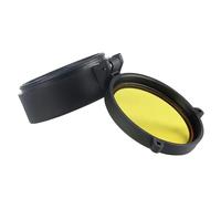 XIBIO 1pc 30-69MM Yellow Transparent Rifle Scope Lens Cover Flip Up Quick Spring Protection Cap Objective Lid For Airsoft Gun Caliber (Color : 57mm)