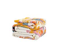 XIBLC Boho Throw Blanket, 100% Cotton Ultra Soft Luxury Throw Rustic Quilt, 80"x90" Floral Bird Butterfly Farmhouse Decor Bed Blankets, All Season Rustic Reversible Bohemian Throw for Bed - Yellow