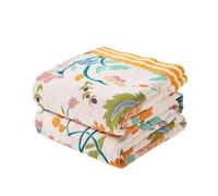 XIBLC Boho Throw Blanket for Bed, 100% Cotton Soft Rustic Quilt Fall Blanket, 80" 90" Floral Printed Farmhouse Decor Bed Blankets, All Season Rustic Reversible Bohemian Throw Quilt