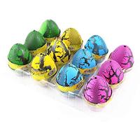 XICHEN® 12 x Dinosaur Egg Cute Magic Growing Dinosaur Egg Add Water Child Gift Hatching Inflatable Toy (Red, yellow, blue, green)