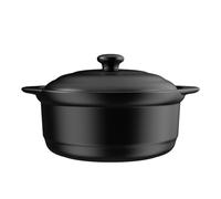 XICHENGSHIDA Ceramic Pots with Lid, Casserole Soup Bowl for Cooking, Clay Cookware Heat-resistant Pot with Handle (White, 1800ml)