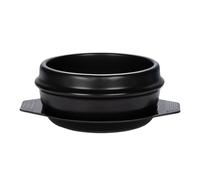 XICHENGSHIDAI Korean Stone Bowl, Dolsot with Tray, 1500ml, Black