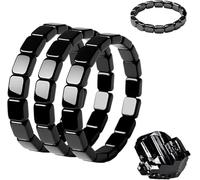 XiChiu Hematite Bracelet for Men,Natural Hematite Stone Beaded Stretch Healing Bracelets,Restore Confidence,Improve Mental Clarity and Focus,Inspirational Gift Jewelry (3 Pcs)