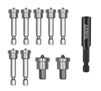 Xiciki 10 Pcs Plasterboard Screw Bits, Magnetic Plasterboard Drill Bit, PH2 Drywall Bit Screw Depth Setter with 1/4" Hex Shank and 60mm Extension for Plasterboard and Drywall Installation