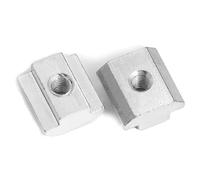 Xiciki 100 PCS M3 T Nuts T Sliding Nuts Hammer Nut Block Square Nuts, Nickel Plated Carbon Steel T Slot Bolts for Aluminum Extrusion Profile Accessories (Silver)