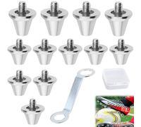 Xiciki 12 Pcs Metal Football Studs Replacement, Rugby Studs，M5 11mm & 13mm Lite Alloy with Wrench, Easy Installation Metal Studs Football Boots, Compatible for Nike adidas Puma New Balance,Silver