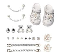Xiciki 18Pcs Shoe Charms, Crystal Diamond Bling Shoe Buckle, Rhinestone for Crocs Charm,DIY Clog Sandals Croc Accessories, Croc Charms for Adults Birthday Party Gift