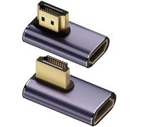 Xiciki 2 Pcs Left & Right Angle HDMI Adapter, 90 Degree HDMI 2.1, Male to Female, 48Gbps Supports 8K@60Hz 4K@120Hz for TV, Laptop, PC, Monitor