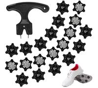 Xiciki 20 Pcs Golf Shoe Spikes, Golf Shoe Studs, Non-Slip Golf Spikes with Shoe Nail Remover, Golf Shoe Cleats Replacements Spikes with Traction Stability and Comfort