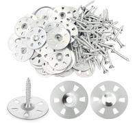 Xiciki 200 Pcs Tile Backer Board Washers & Screws Set, 100x 35mm Galvanised Steel Washers and insulation screw 100x 30mm for Tile Backer Board, Insulation, Cement, Thermo, Aqua Board Fixings