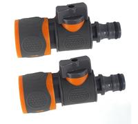 Xiciki 2PCS Quick Release in Line Shut Off Valve, Garden Hose Shut Off Valve, Quick-Release Hose Connectors and Fittings, on/Off Valve Adapter for Garden Hose Lock, Inline Hose Tap