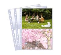Xiciki 30 Pack 60 Pockets Photocard Sleeves, A4 Sleeves Clear Photocard Binder, 2 Pocket Binder for Postcard Albums for A4 2/3/4 Ring Binder, Photo Card Binder, Side Loading Photo Album Refill Pages