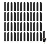 Xiciki 40Pcs Liquor Pourers Dust Covers, Rubber Wine Bottle Pourer Caps Oil Pourer Dust Covers for Spirits Oil Pourer Tapered Spout Wine Oil Coffee Vinegar Jar Bottles (Black)