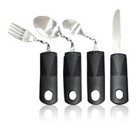 Xiciki 4PCS Bendable Cutlery for Disabled Hands, Disability Aids Weighted Bendable Cutlery, Anti-Shake Easy Grip Adaptive Cutlery with Knife Fork Spoon for Parkinson Elderly Disabled Arthritis