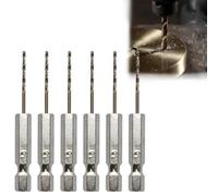 Xiciki 6PCS Hex Shank Drill Bits, 1/4 Inch Shank HSS High-Speed Steel Drill Bit Sets, 1.5mm Hex Drill Bit Set, metal drill bits, Small Drill Bits for Wood Metal Plastic