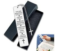 Xiciki Christian Bookmarks, Inspirational Metal Bookmark with Serenity Prayer Keychain, Religious Gifts for Women Men, Confirmation Baptism First Communion Birthday and Recovery Present