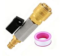 Xiciki Compressed Air Stopcock, G1/4 Inch Brass Quick Release Coupling with Through Valve, Complete Set with Nozzle NW 7.2 for DIY, Industry, Automotive