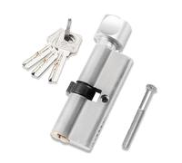 Xiciki Cylinder Lock, Euro Cylinder Lock 35/35, Thumb Turn Euro Cylinder Lock 70mm, UPVC Door Locks, Lock Barrel and Keys Set, Thumbturn Euro Cylinder for High Security (White)
