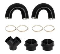 Xiciki Diesel Heater Exhaust Pipe Set 75mm Diesel Heater Ducting, Diesel Heater Ducting Y Piece Branch Warm Air Outlet Vent Kit, Air Diesel Heater Outlet Hose, 2pcs 75mm Tuyere + 4 Clips for Auto
