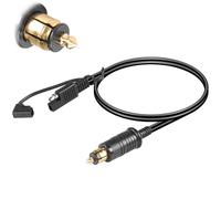 Xiciki DIN Powerlet to SAE Adapter, 12-24V, 18AWG Wire with Dust Cap, Quick Release, for BMW Motorcycle Cigarette Lighter (1 pcs)