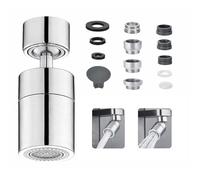 Xiciki Faucet Attachment, Rotatable, 360° Rotatable, M22/M24, Double Function, Kitchen Tap Attachment with 2 Jet Types, Perlator Water Tap, Extension for Kitchen and Bathroom, Silver