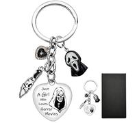 Xiciki Horror Gifts Ghost Face Keychain, Horror Scream Merchandise Gifts, HorrorMovie Gift Birthday Gift For Horrorible Lovers Very Individual With a Black Gift Box