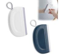 Xiciki Mini Squeegee with TPR Soft Rubber Strip, Silicone Scraper and Plastic Hooks for Multi-Purpose Cleaning on Glass, Windows, Shower Doors, Car, Bathroom, Kitchen (2 Pcs)