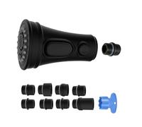 Xiciki Pull Down Kitchen Faucet Spray Head Replacement, 3-in-1 Shower Head with 9 Adapters, Black ABS for Moen Delta Kohler Taps, Matte Black