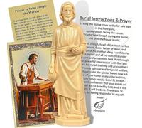 Xiciki Saint Joseph Statue for Selling Houses, Set with Instruction and Prayer Cards, 2.36-Inch Bookroom Statue