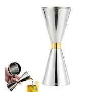 Xiciki Stainless Steel Cone Cocktail Jigger, Precision Spirit Measure 5/10/15/20/25/30/40/50 ml with Gold Band, Perfect for Professional Bartenders & Home Mixologists