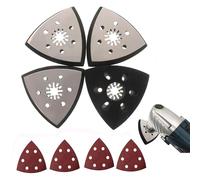 Xiciki Triangle Sanding Discs Set, 4pcs 80mm with 24pcs Sandpaper, Suitable for Bosch, Fein, Black Decker etc. Various All-purpose Machines