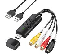 Xiciki USB Video Capture Card, Vhs to Digital Converter with Audio Grabber for VHS Hi8 DVD to PC Digital Conversion, Compatible with Windows XP/Vista/7/8/10
