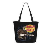 XICPYOADK Holly Singer Buddy Women’s Shopping Bag - Reusable Tote Bag, Music Icon Print, Large Capacity Shoulder Bag, Eco Friendly Grocery Bag, Gift For Fans