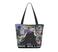 XICPYOADK Robbie Singer Williams Tote Bag For Women - Reusable Shopping Bag, Large Capacity Shopper Tote, Music Fan Merchandise, Casual Everyday Handbag, Eco Friendly Gift