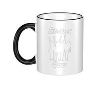 XICPYOADK Status Rock Band Quo Colour Rim Ceramic Mug 330ml - Classic Rock Band Coffee Cup - Printed Tea Mug for Home & Office - Music Fan Gift
