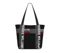 XICPYOADK Williams Singer Robbie Music Tote Bag For Women - Reusable Shopping Bag, Large Capacity Shopper Tote, Music Fan Merchandise, Casual Everyday Handbag, Eco Friendly Gift