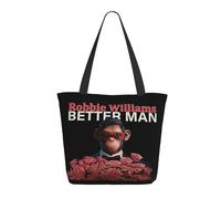 XICPYOADK Williams Singer Robbie Music Tote Bag For Women - Reusable Shopping Bag, Large Capacity Shopper Tote, Music Fan Merchandise, Casual Everyday Handbag, Eco Friendly Gift