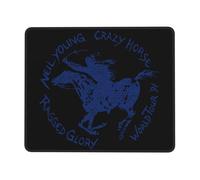 XICPYOADK Young Rock Band Neil Crazy Horse Mouse Pad - Rubber Edge, Non-Slip Gaming & Office Desk Mat - PC Laptop Mousepad for Work, Home, Gaming, Music Fans, Gift 8.3 x 10.3 in