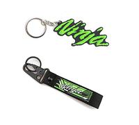XIDAODIT Motorcycle Keychain Ring Embroidered Keychain Buckle Keyring Strap Key For KAWASAKI NINAJ 300 Ninja 400 250 250r 650 Ninja1000 ZX6R ZX10R ZX12R ZX14R, Black, 1