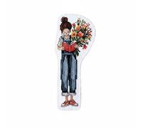 Xidase eprowe Bookmark Craft Project Cross Stitch Bookmark Embroidery Kit Handmade Cotton Thread Artisanal Supply Marker Suitable for Reading Giving, Girl with Flowers Reading