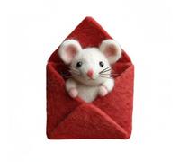 Xidase eprowe Felt Mouse Wool Figurine Ornament Sculpture Collectible With Soft Touch Hand Crafted Details Lifelike Suitable for romantic gifts wedding keepsakes, J