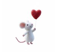 Xidase eprowe Felt Mouse Wool Figurine Ornament Sculpture Collectible With Soft Touch Hand Crafted Details Lifelike Suitable for romantic gifts wedding keepsakes, F