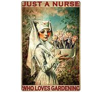 Xiddxu A Nurse Love Gardening Nurse Life Nurses Day Tin Sign Wall Art Plaque Bar Poster Tin Sign Plaque Suitable for Man Cave Bar Cafes Office Home Kitchen Living Room Restaurant 8X12 Inch