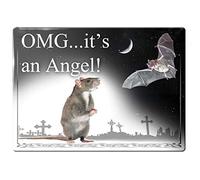 Xiddxu Alchemy Gothic OMG It's an Angel Retro Metal Tin Sign Vintage Sign Wall Poster Home Bar Coffee Pub Cafe Decor 5.5x8 Inch