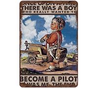 Xiddxu Aluminum Sign Wall Sign Become A Pilot Tin Sign Fun Tin Sign for Children Boy's Room Girl's Room Decor Kids Room Decor Vintage Novelty Bedroom Living Room Home Office Wall Art Decor 8x12 Inch