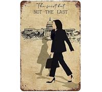 Xiddxu Antique Metal Tin Sign Kamala Harris The First But Not The Last Retro Metal Tin Sign Retro Wall Decor Vintage Kitchen Baking Tin Sign for Home Wall Decor Gifts 8x12 inch