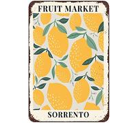Xiddxu Fruit Market Sorrento Lemons Botanical Metal Tin Sign Iron Plaque Vintage Novelty Funny Parlor Home Restaurant Kitchen Celebration Farm Courtyard Wall Decor 8x12 Inch